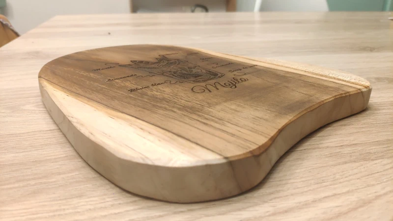 planche à découper en teck fsc gravée – recette mojito | cadeau apéro / cuisine